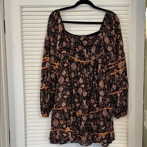 Floral Boho Dress with Long Sleeves